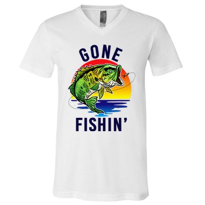 Gone Fishing V-Neck T-Shirt