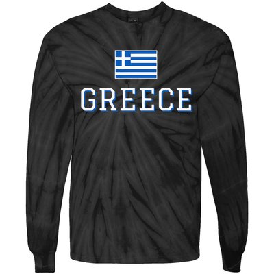 Greece Flag Greek Flag Greece Souvenir Tie-Dye Long Sleeve Shirt