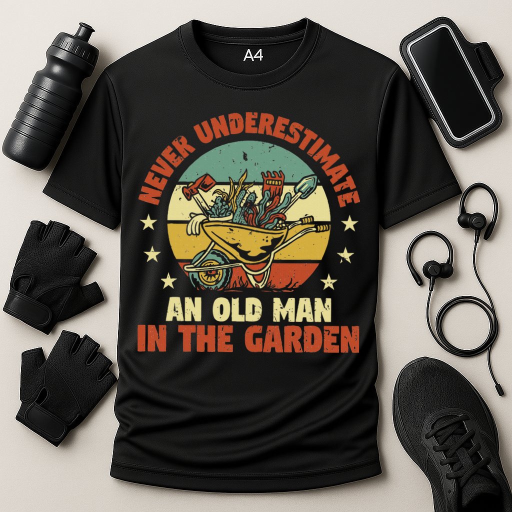 Gardener Funny Gardening An Old Man In The Garden Plant Cooling Performance Crew T-Shirt