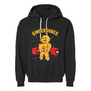 Gingershred Funny Gingerbread Man Gym Bodybuilding Christmas Garment-Dyed Fleece Hoodie