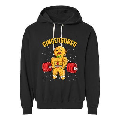 Gingershred Funny Gingerbread Man Gym Bodybuilding Christmas Garment-Dyed Fleece Hoodie