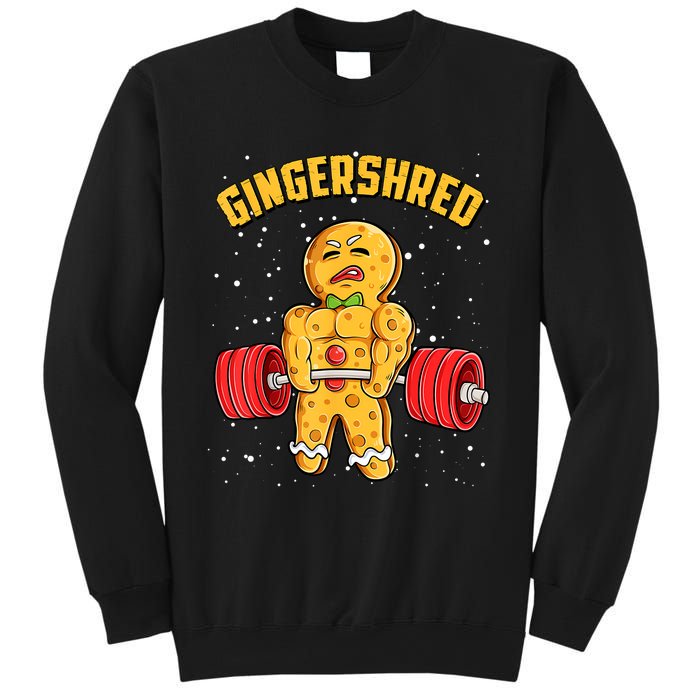 Gingershred Funny Gingerbread Man Gym Bodybuilding Christmas Sweatshirt