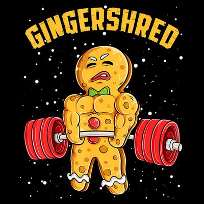 Gingershred Funny Gingerbread Man Gym Bodybuilding Christmas T-Shirt