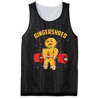 Gingershred Funny Gingerbread Man Gym Bodybuilding Christmas Mesh Reversible Basketball Jersey Tank