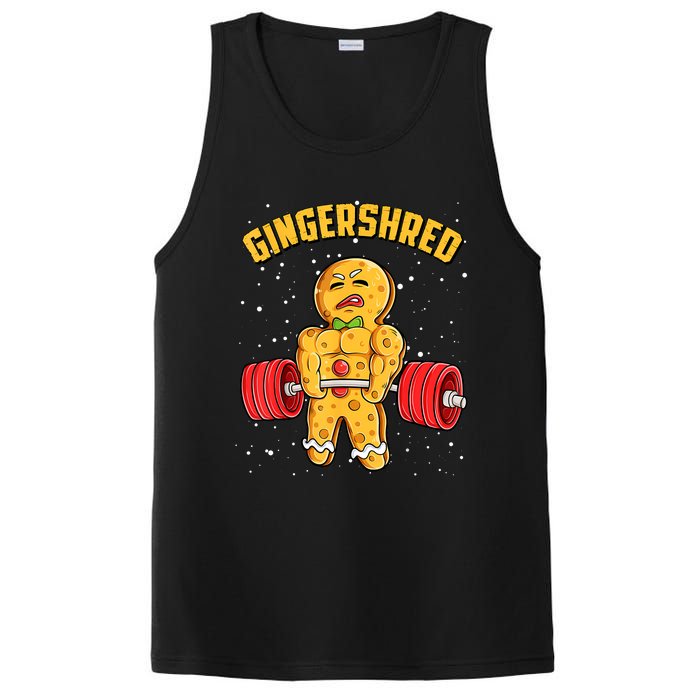 Gingershred Funny Gingerbread Man Gym Bodybuilding Christmas PosiCharge Competitor Tank