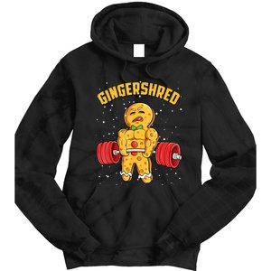 Gingershred Funny Gingerbread Man Gym Bodybuilding Christmas Tie Dye Hoodie