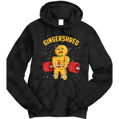 Gingershred Funny Gingerbread Man Gym Bodybuilding Christmas Tie Dye Hoodie