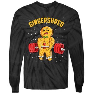 Gingershred Funny Gingerbread Man Gym Bodybuilding Christmas Tie-Dye Long Sleeve Shirt