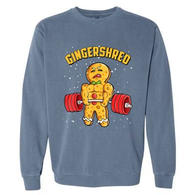 Gingershred Funny Gingerbread Man Gym Bodybuilding Christmas Garment-Dyed Sweatshirt