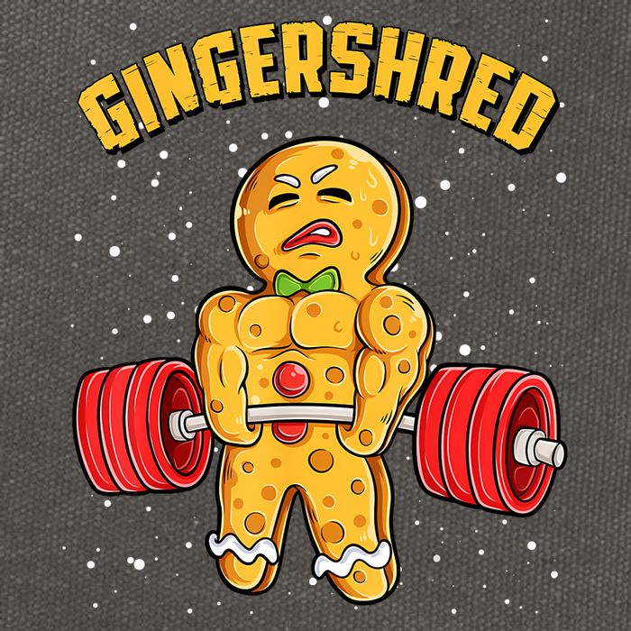 Gingershred Funny Gingerbread Man Gym Bodybuilding Christmas Cotton Canvas Backpack