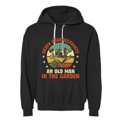 Gardener Funny Gardening An Old Man In The Garden Plant Garment-Dyed Fleece Hoodie