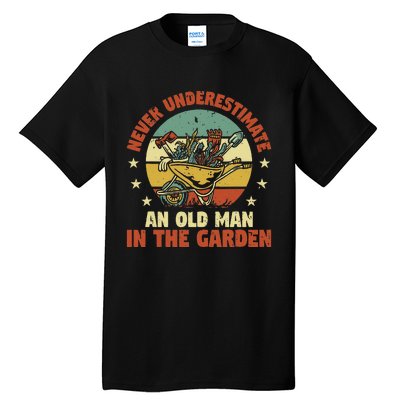 Gardener Funny Gardening An Old Man In The Garden Plant Tall T-Shirt