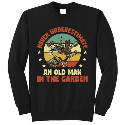 Gardener Funny Gardening An Old Man In The Garden Plant Tall Sweatshirt