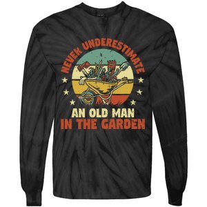 Gardener Funny Gardening An Old Man In The Garden Plant Tie-Dye Long Sleeve Shirt