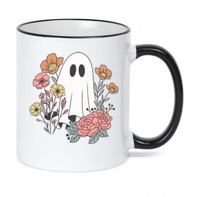 Ghost Floral 11oz Black Color Changing Mug