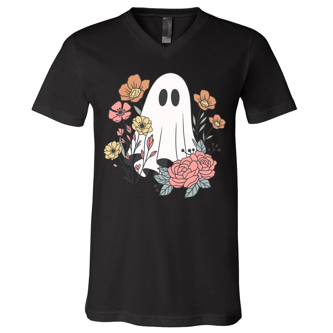 Ghost Floral V-Neck T-Shirt