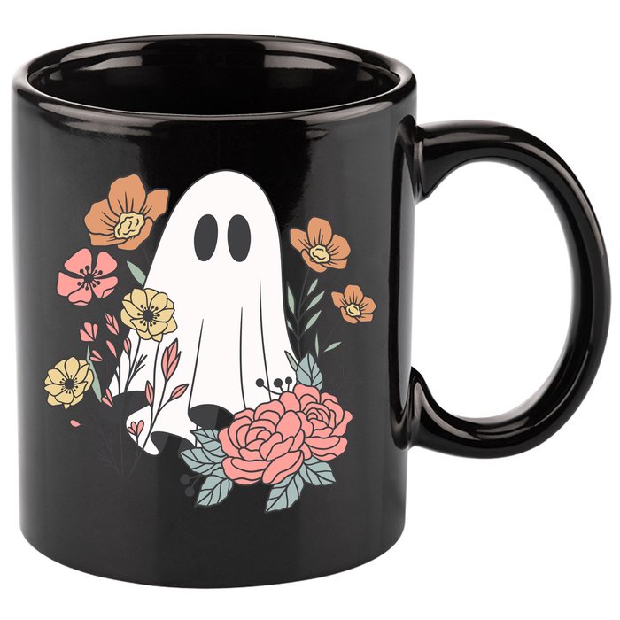 Ghost Floral 11oz C Handle Ceramic Mug