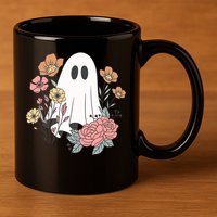 Ghost Floral 11oz C Handle Ceramic Mug