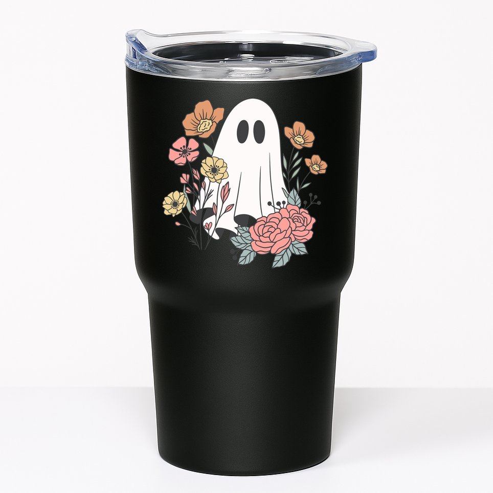 Ghost Floral Tumbler