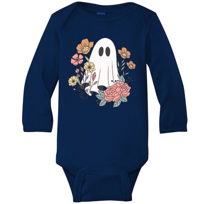 Ghost Floral Baby Long Sleeve Bodysuit