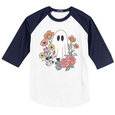 Ghost Floral Baseball Sleeve Shirt