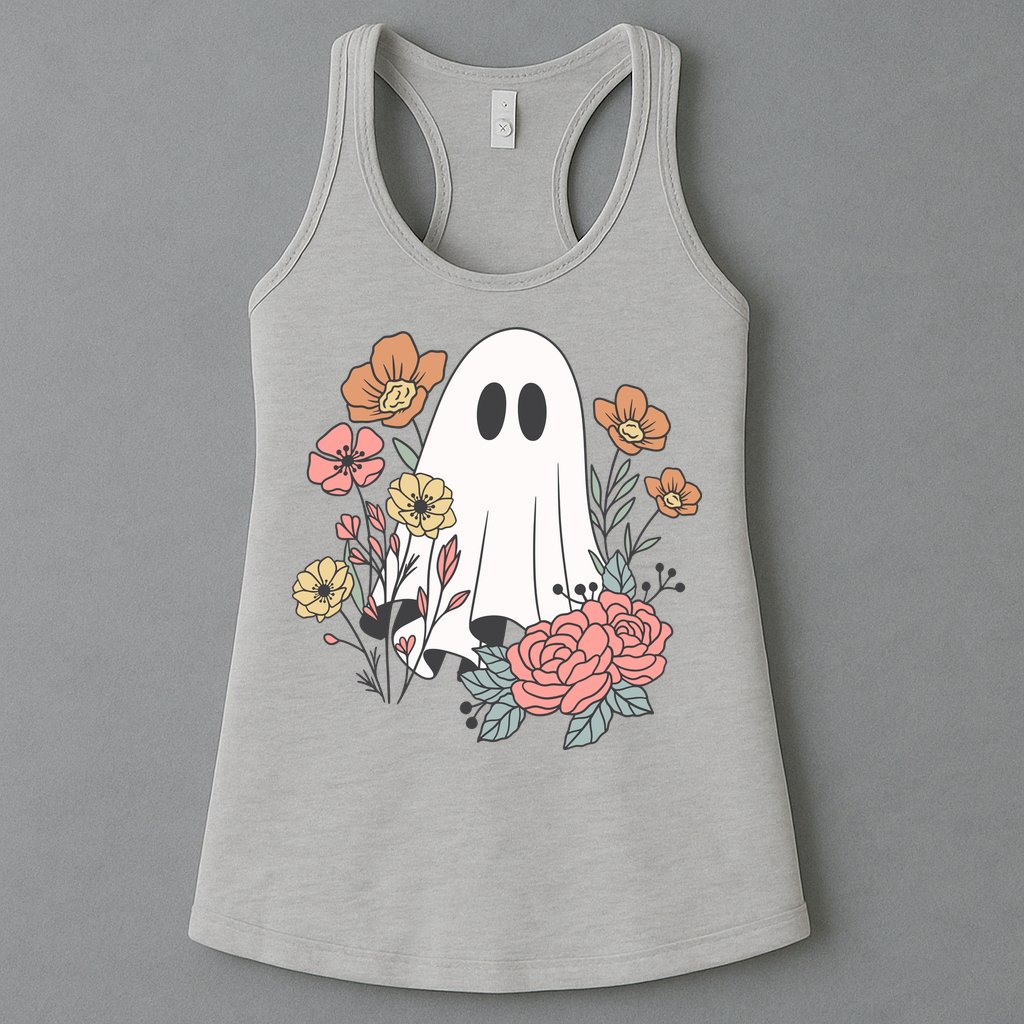 Ghost Floral Womens Tank Top