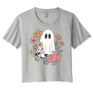 Ghost Floral Women's Crop Top Tee