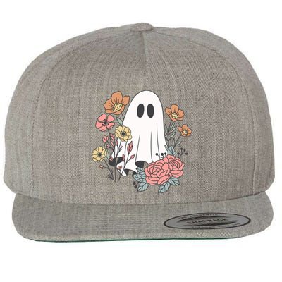 Ghost Floral Wool Snapback Cap