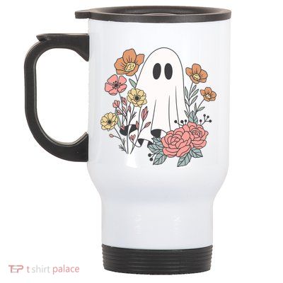 Ghost Floral Stainless Steel Travel Mug