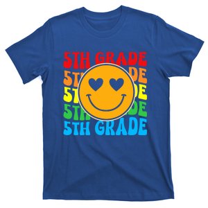 Groovy Fifth Grade Vibes Face Retro Teachers Back To School Funny Gift T-Shirt