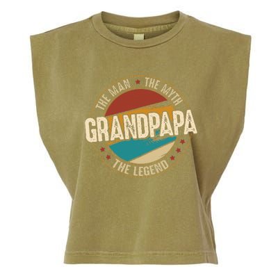 Grandpapa From Grandchildren Grandpapa Myth Legend Garment-Dyed Women's Muscle Tee