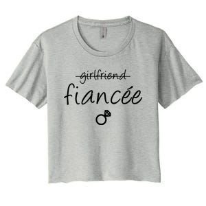 Girlfriend Fiancee Gift Fiance Engaget Party Gift Women's Crop Top Tee