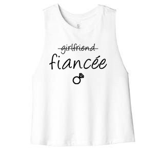 Girlfriend Fiancee Gift Fiance Engaget Party Gift Women's Racerback Cropped Tank