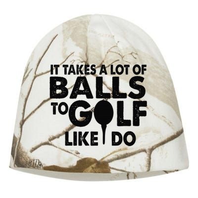 Golf Funny Gift - It Takes A Lot Of Balls To Golf Like I Do Kati - Camo Knit Beanie