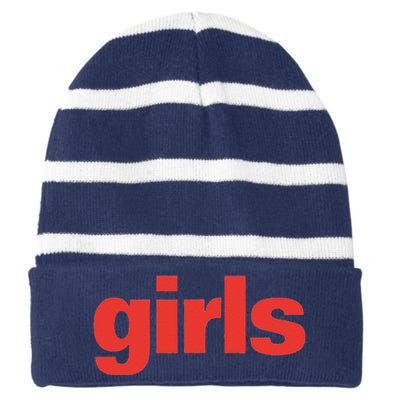 Girl Funny Gift Striped Beanie with Solid Band