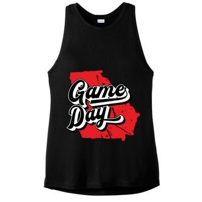 Georgia Football Game Day Vintage Ladies PosiCharge Tri-Blend Wicking Tank