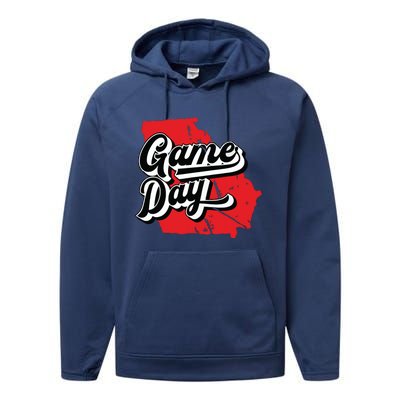 Georgia Football Game Day Vintage Performance Fleece Hoodie