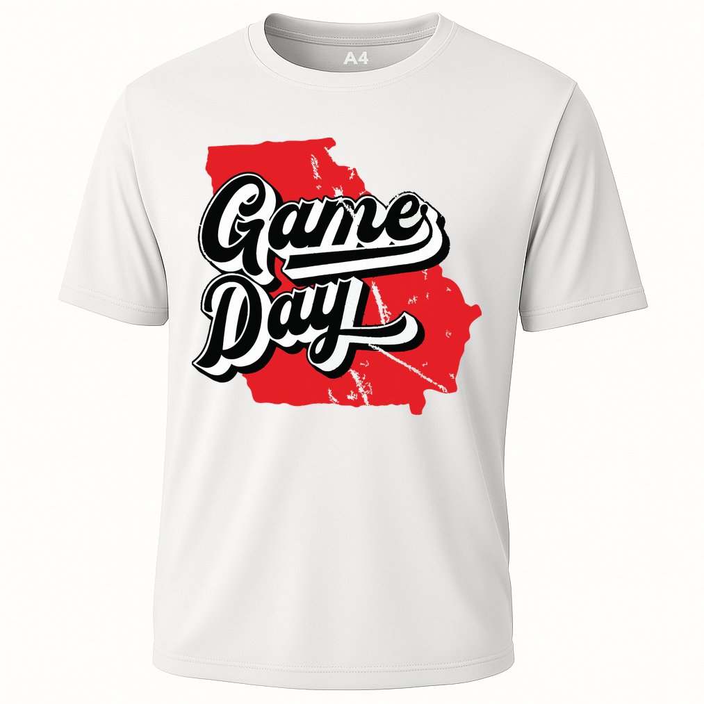 Georgia Football Game Day Vintage Cooling Performance Crew T-Shirt