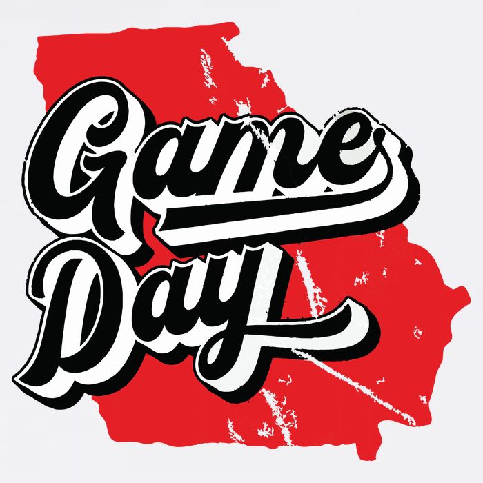 Georgia Football Game Day Vintage Button