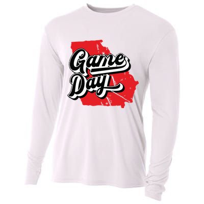 Georgia Football Game Day Vintage Cooling Performance Long Sleeve Crew