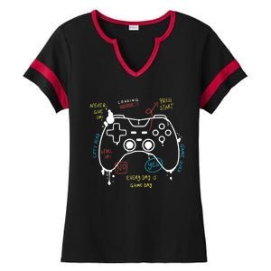 Gamer Funny Gaming Remote Everyday Is Game Day Ladies Halftime Notch Neck Tee