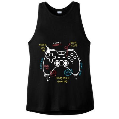 Gamer Funny Gaming Remote Everyday Is Game Day Ladies PosiCharge Tri-Blend Wicking Tank