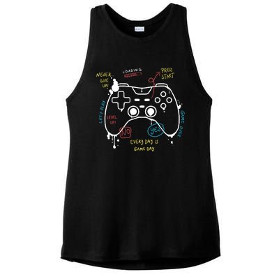 Gamer Funny Gaming Remote Everyday Is Game Day Ladies PosiCharge Tri-Blend Wicking Tank