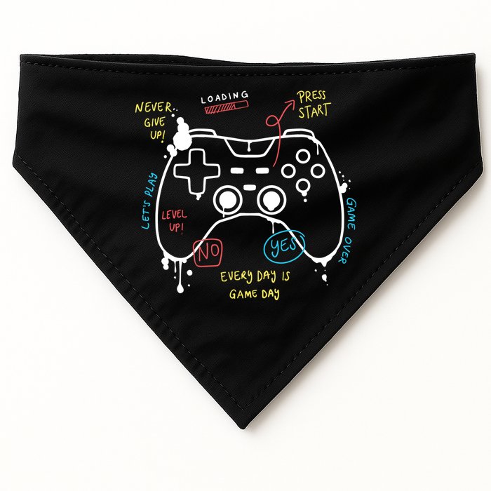 Gamer Funny Gaming Remote Everyday Is Game Day USA-Made Doggie Bandana