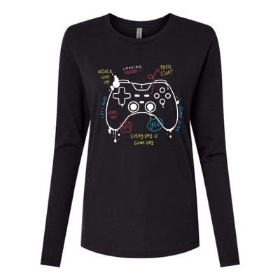 Gamer Funny Gaming Remote Everyday Is Game Day Womens Cotton Relaxed Long Sleeve T-Shirt