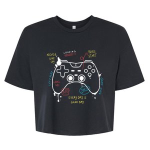 Gamer Funny Gaming Remote Everyday Is Game Day Bella+Canvas Jersey Crop Tee