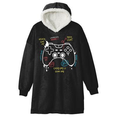Gamer Funny Gaming Remote Everyday Is Game Day Hooded Wearable Blanket