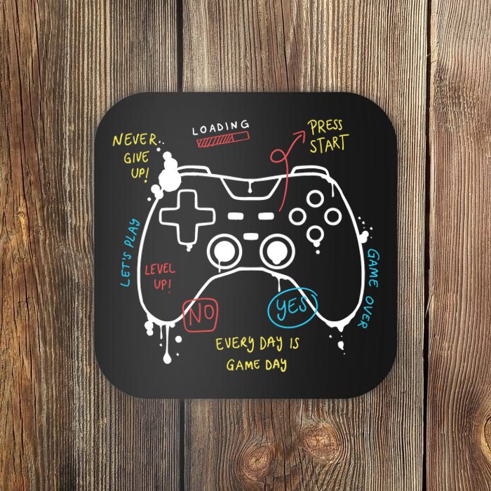 Gamer Funny Gaming Remote Everyday Is Game Day Coaster