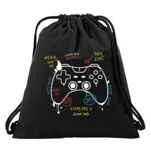 Gamer Funny Gaming Remote Everyday Is Game Day Drawstring Bag