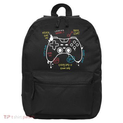 Gamer Funny Gaming Remote Everyday Is Game Day 16 in Basic Backpack
